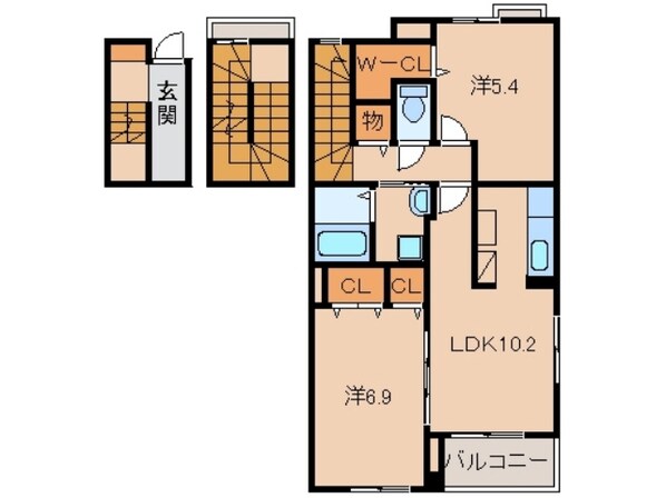 黒江駅 徒歩19分 3階の物件間取画像